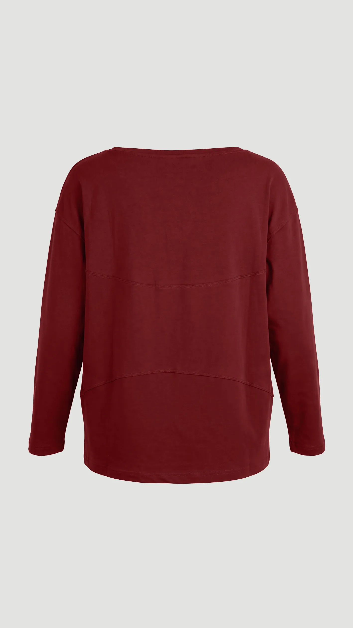 Women's wide-neck top in full-Lycra single jersey fabric, featuring horizontal seams.