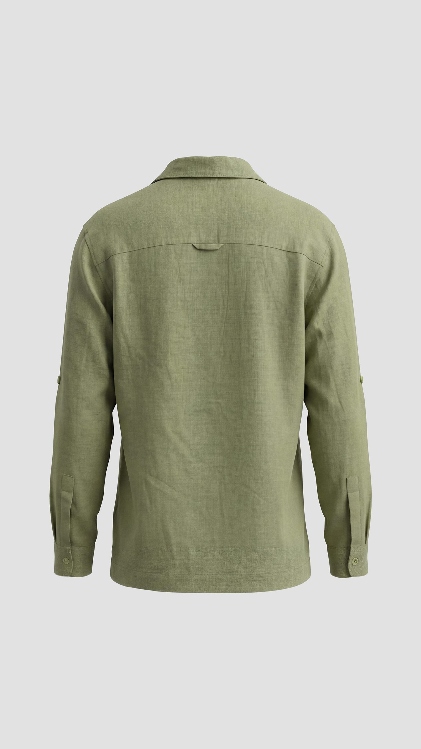 Men's shirt and trousers in thick linen fabric.
