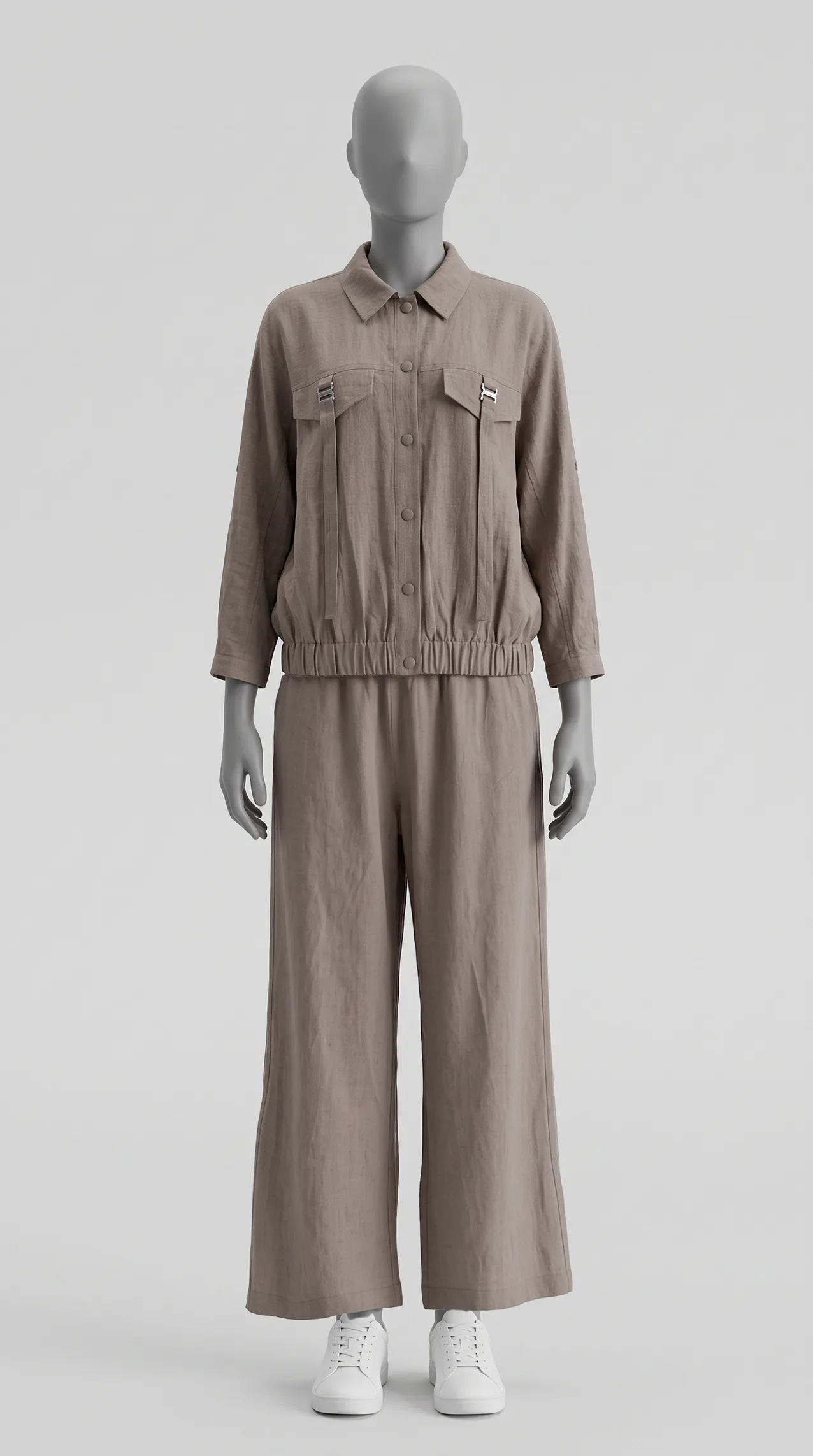 Striped linen shirt and trousers set