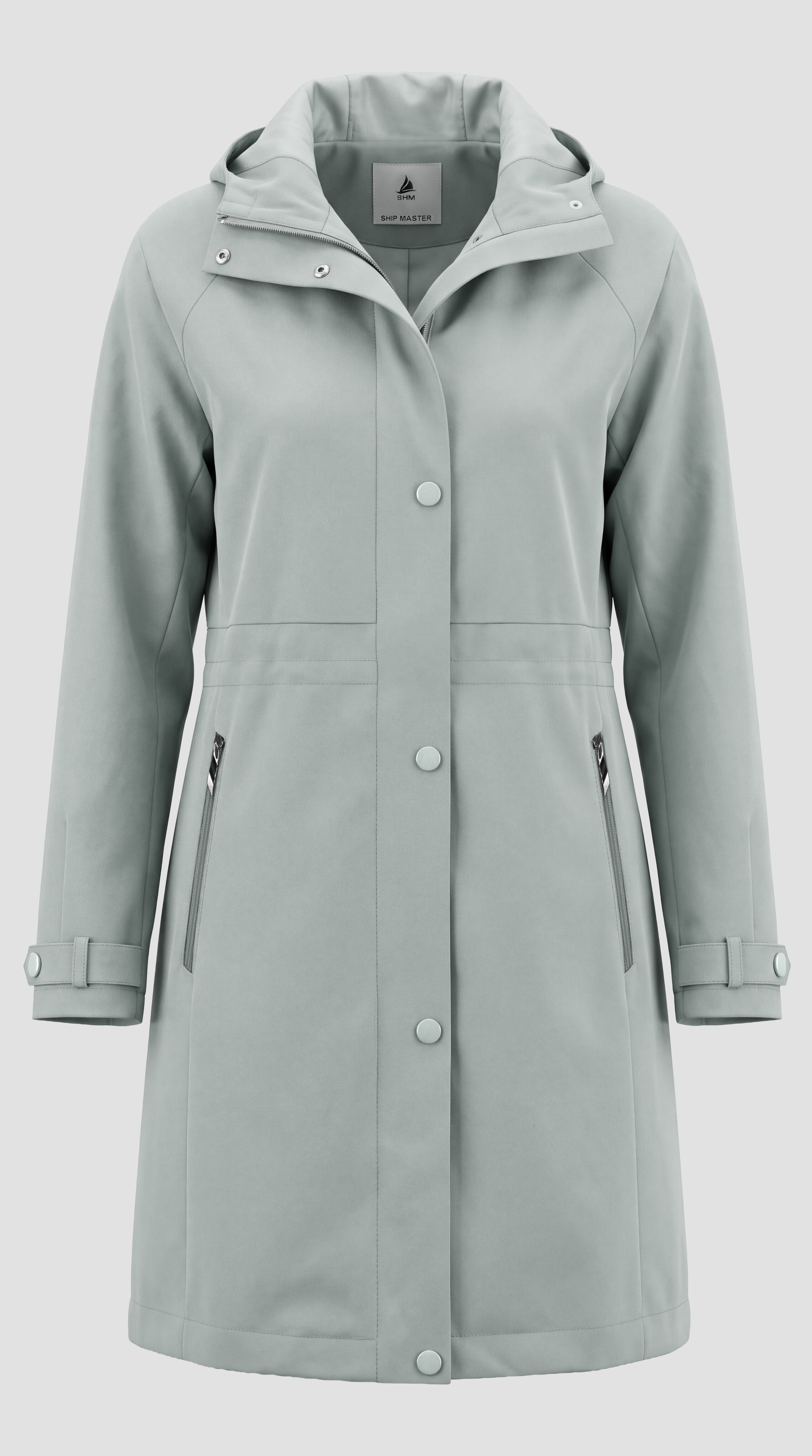 Women's autumn jacket in Cherry Linen fabric – A-line cut. — فستقي