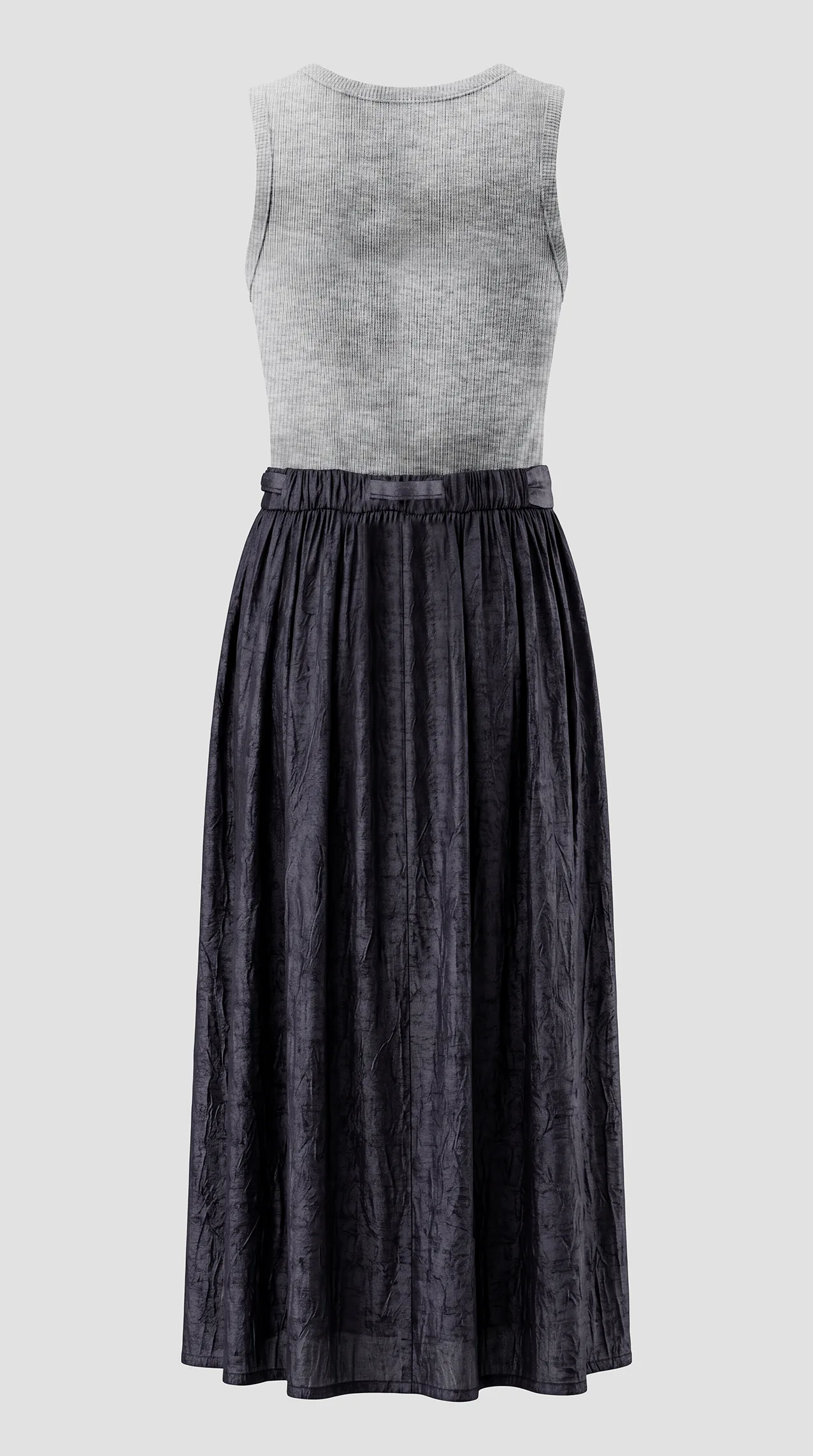 Women's dress featuring a Tencel blend and a printed, tie-waist sash.