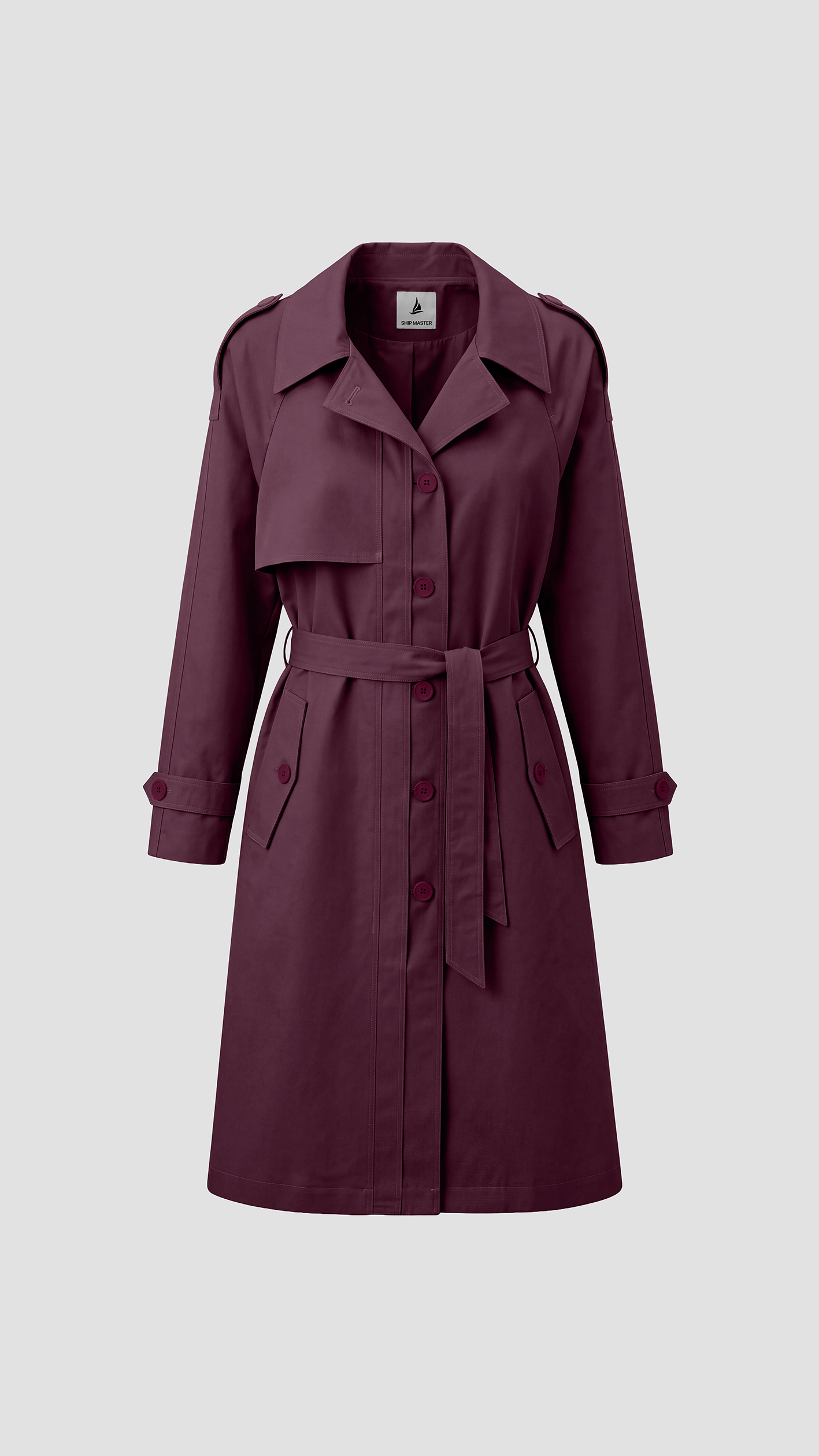 Brachot Cotton Women's Tranchcoat — بوردو