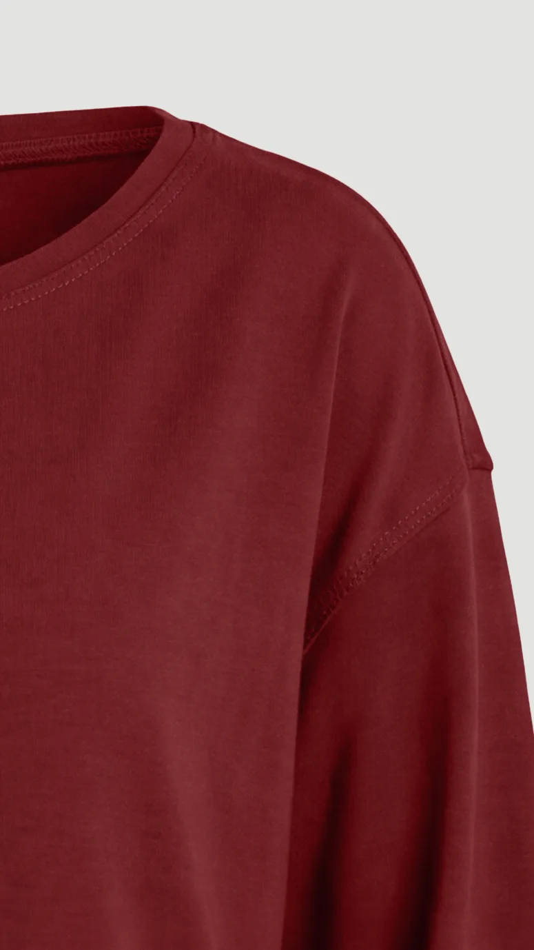 Women's wide-neck top in full-Lycra single jersey fabric, featuring horizontal seams.