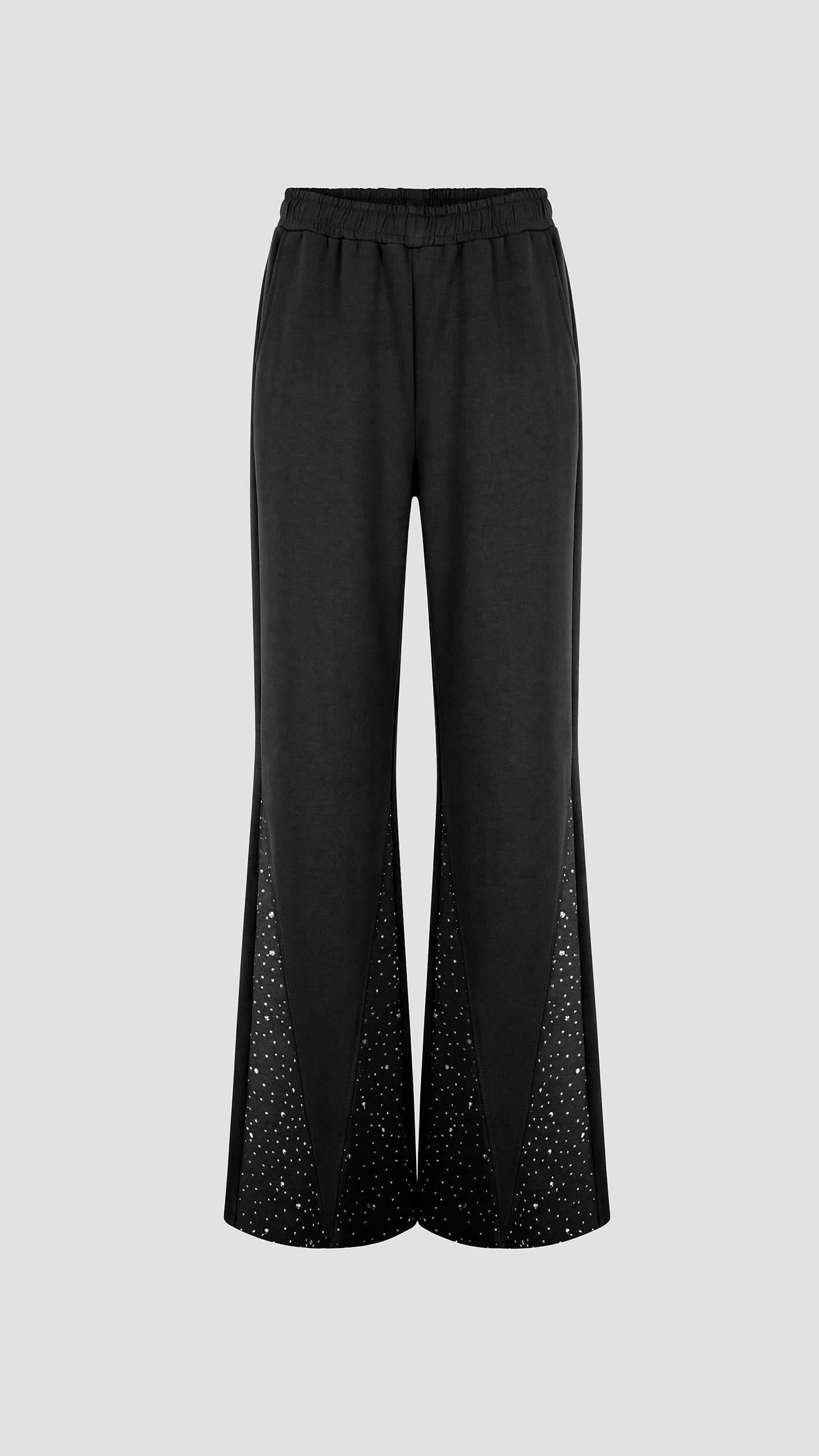 Women's interlock pajama with rhinestone embellishment.