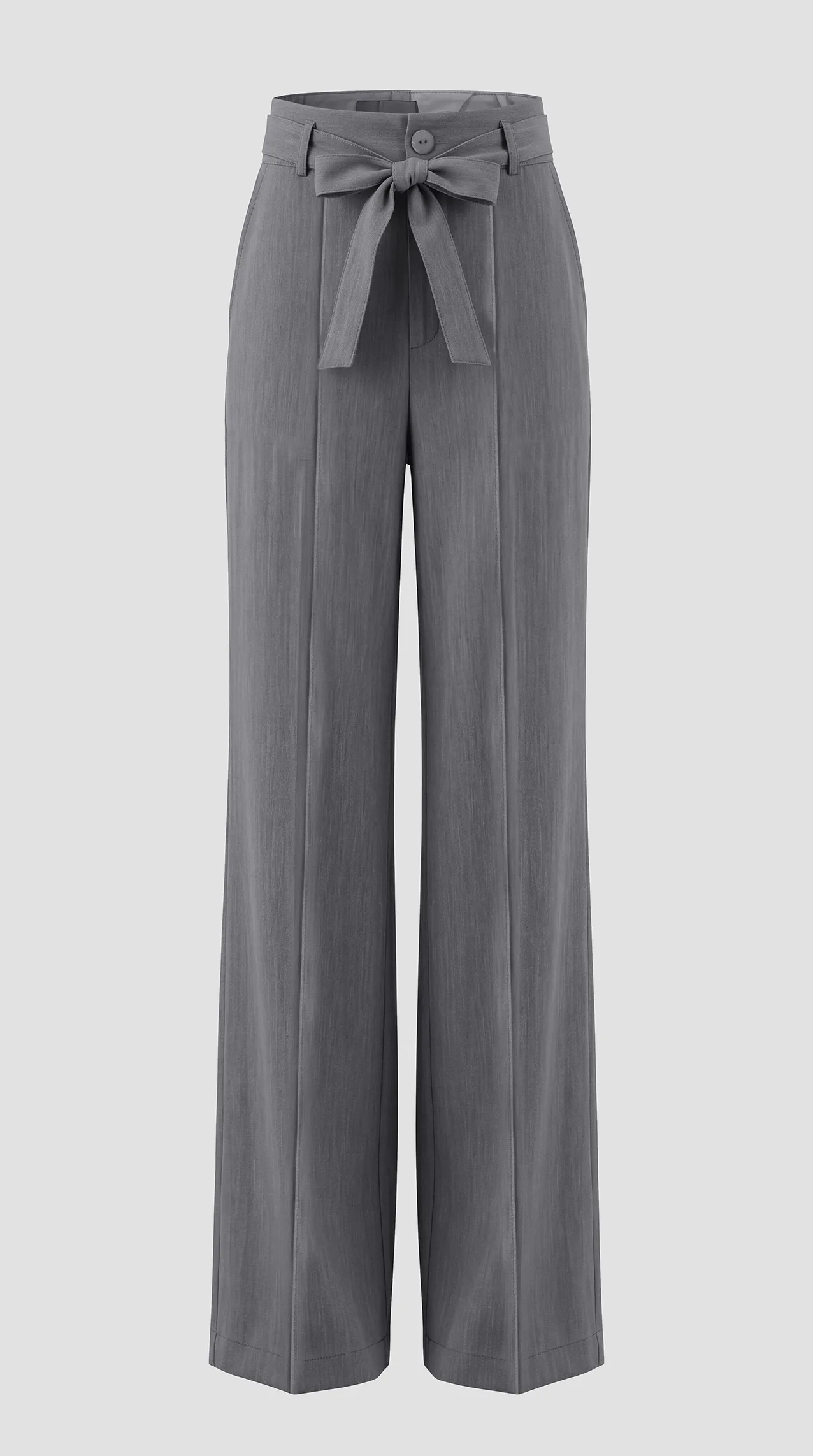 Women's Monica trousers in TR fabric with a waist bow. — Grey