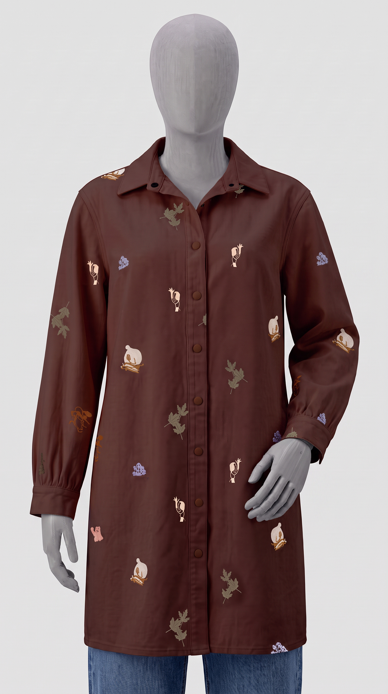 embroidered women's autumn gabardine jacket.