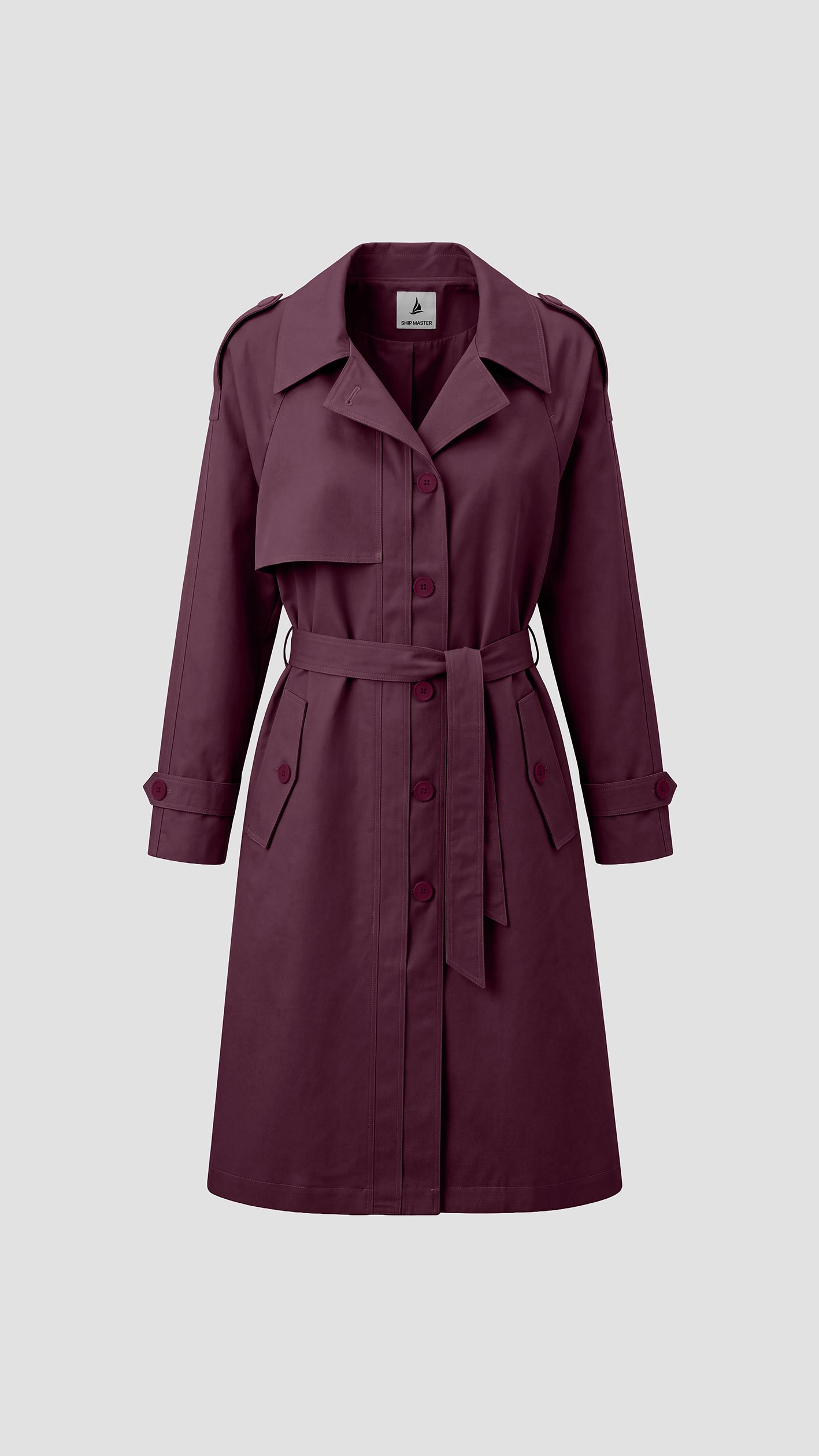 Brachot Cotton Women's Tranchcoat — بوردو