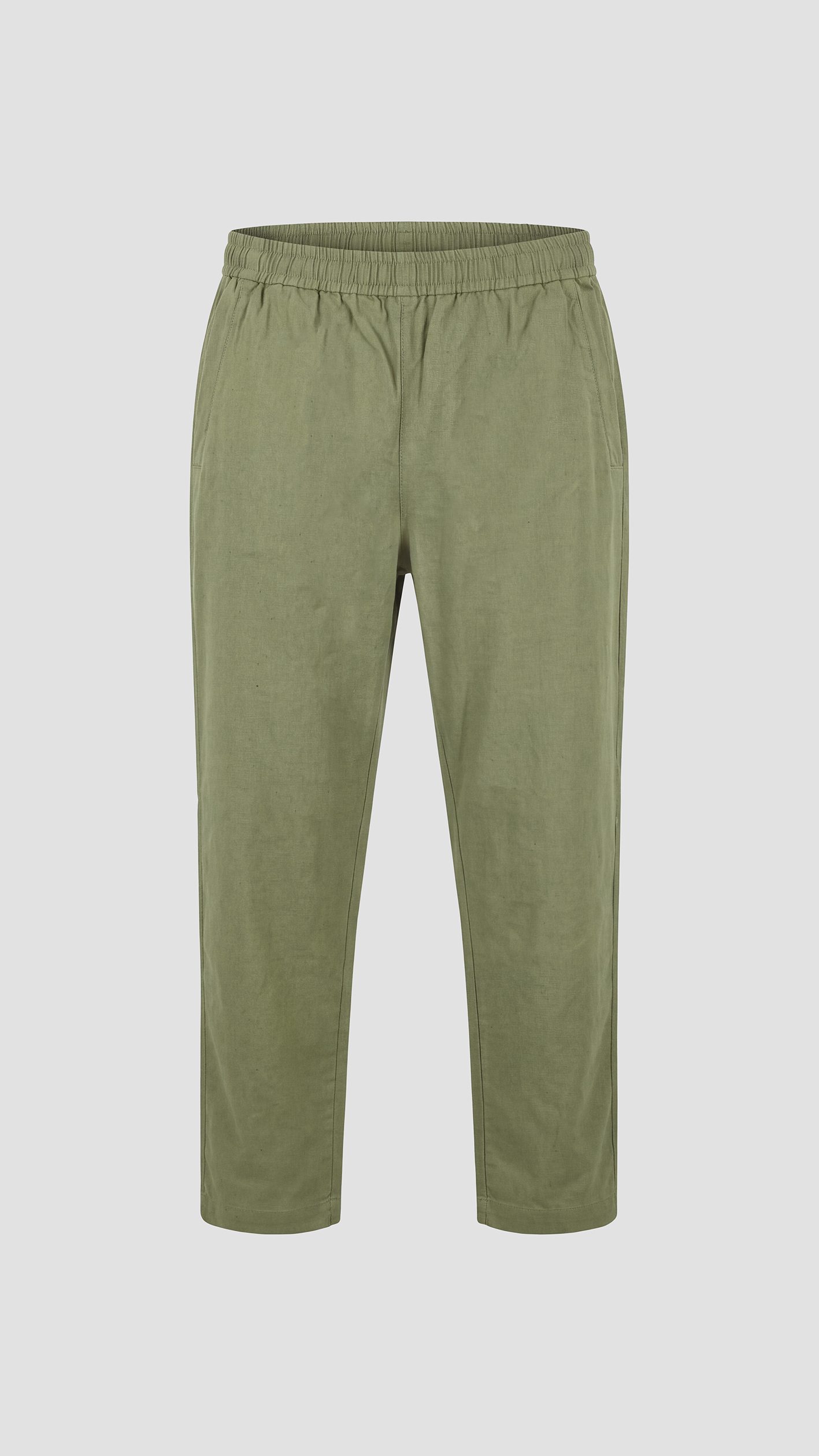 Men's shirt and trousers in thick linen fabric.