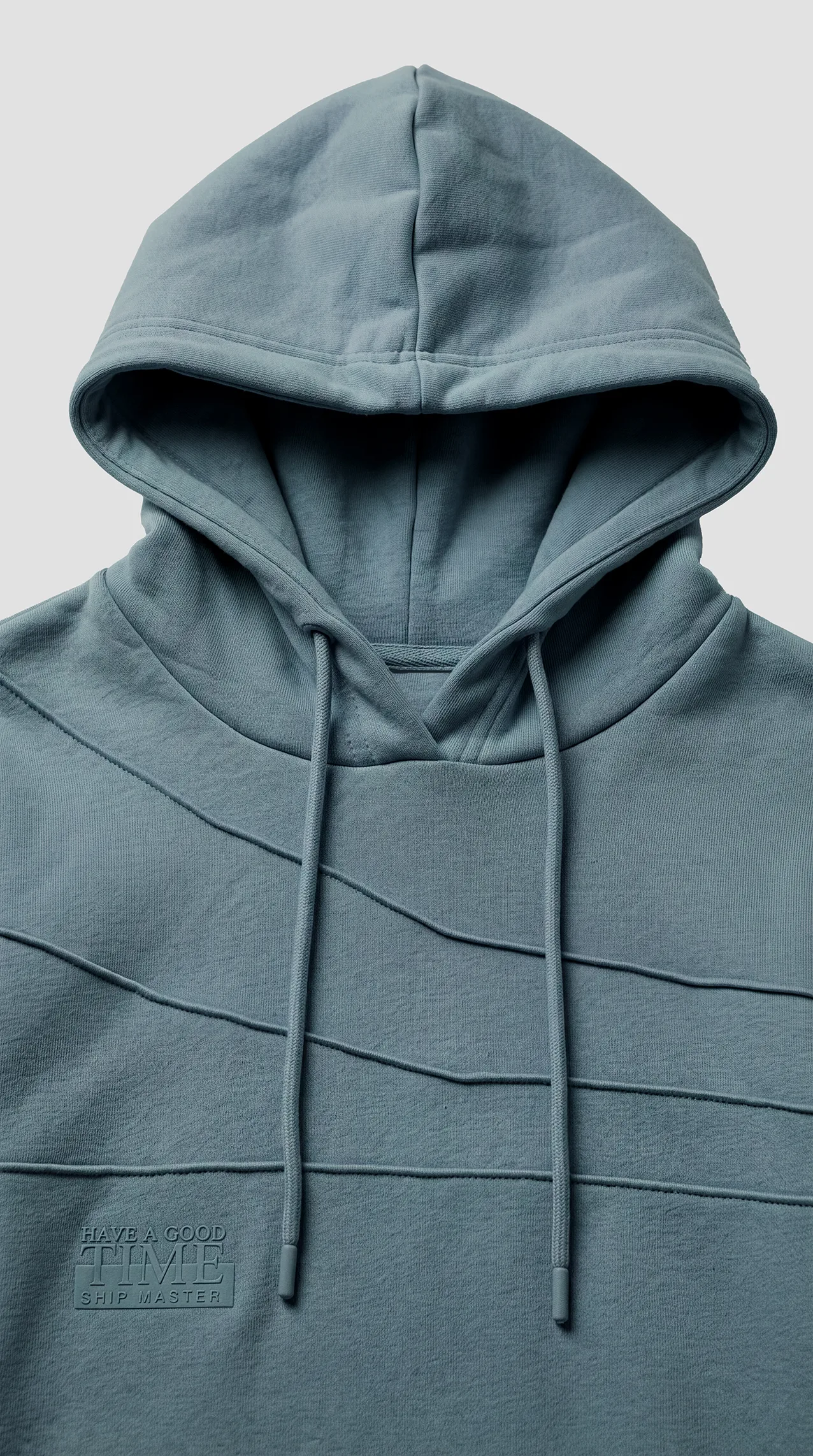 Women's fluffy fleece hoodie featuring a double front pocket and a raised print.