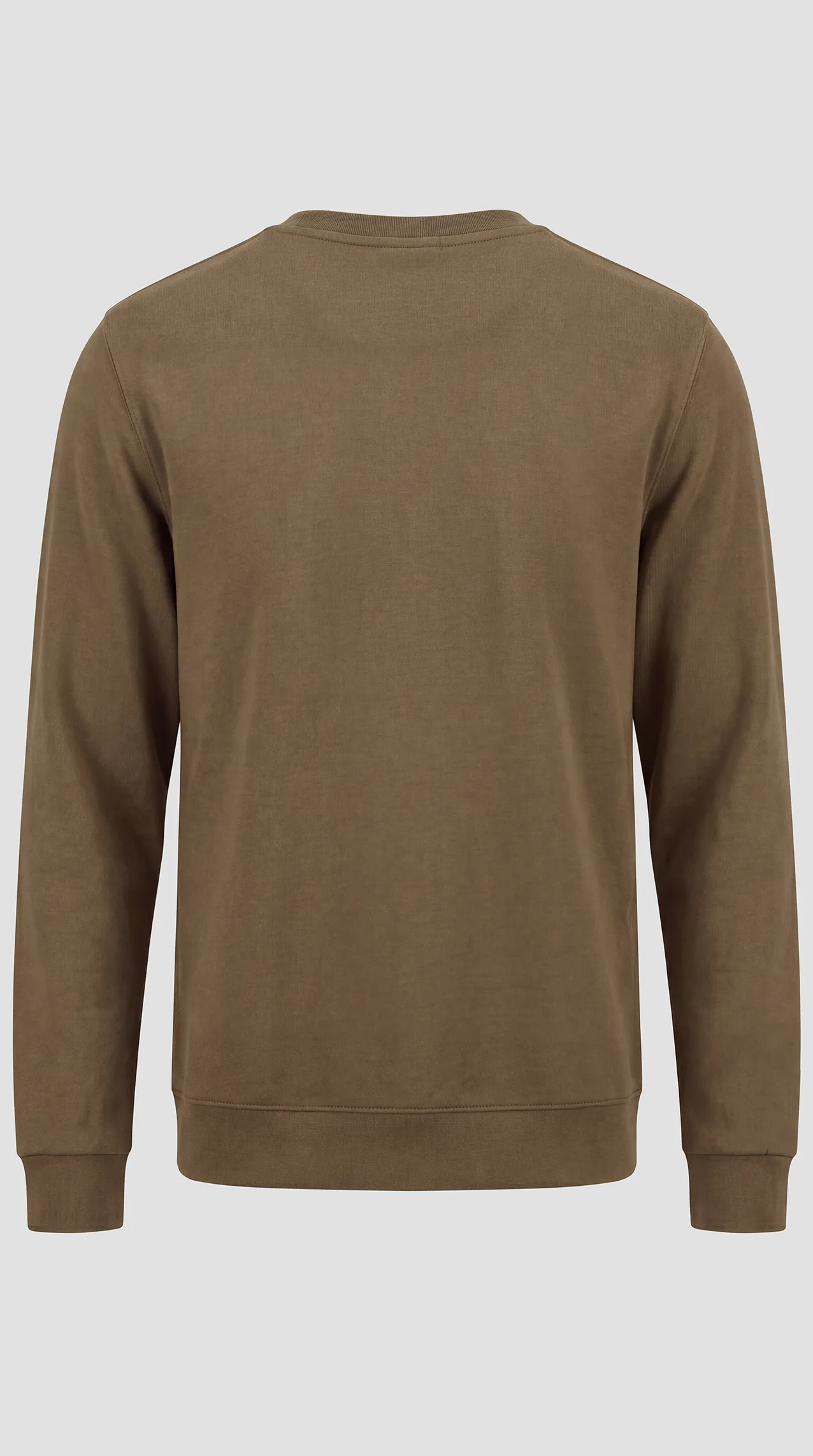 Men's interlock sweater featuring a hand-applied wave print on the chest and sleeve.