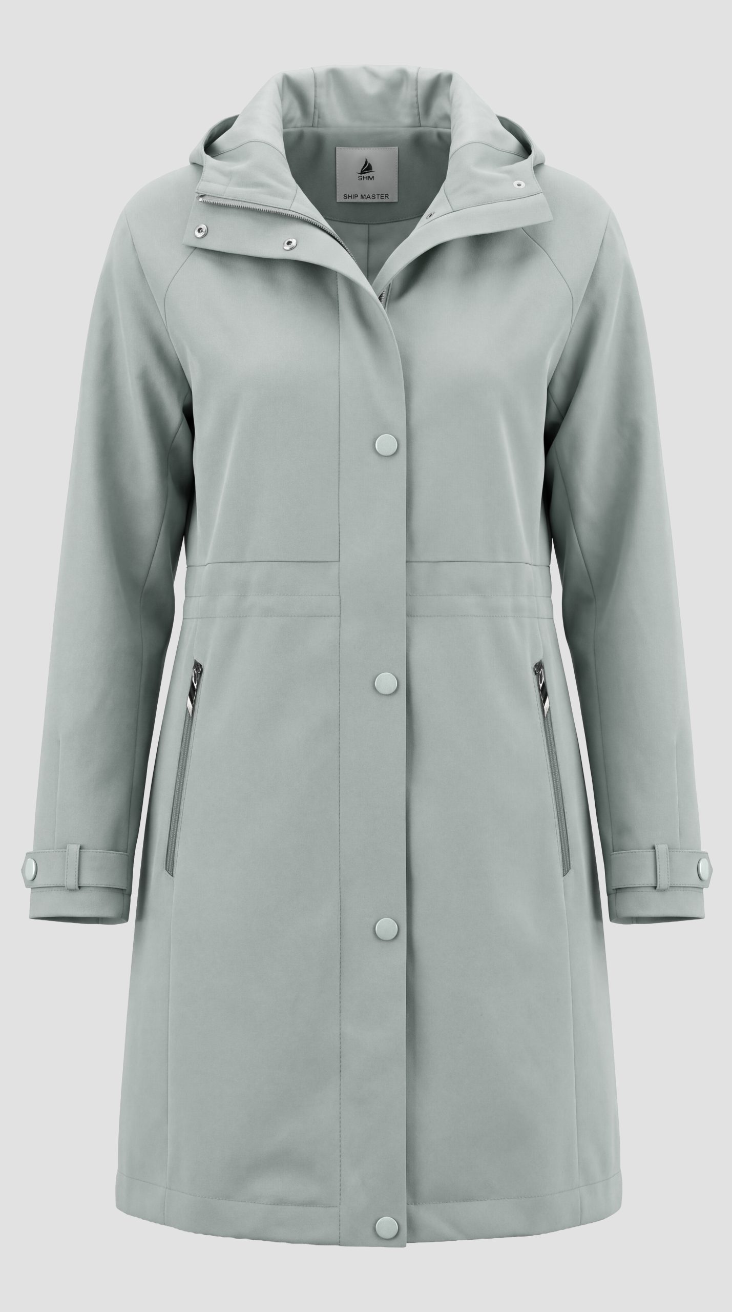 Women's autumn jacket in Cherry Linen fabric – A-line cut. — فستقي