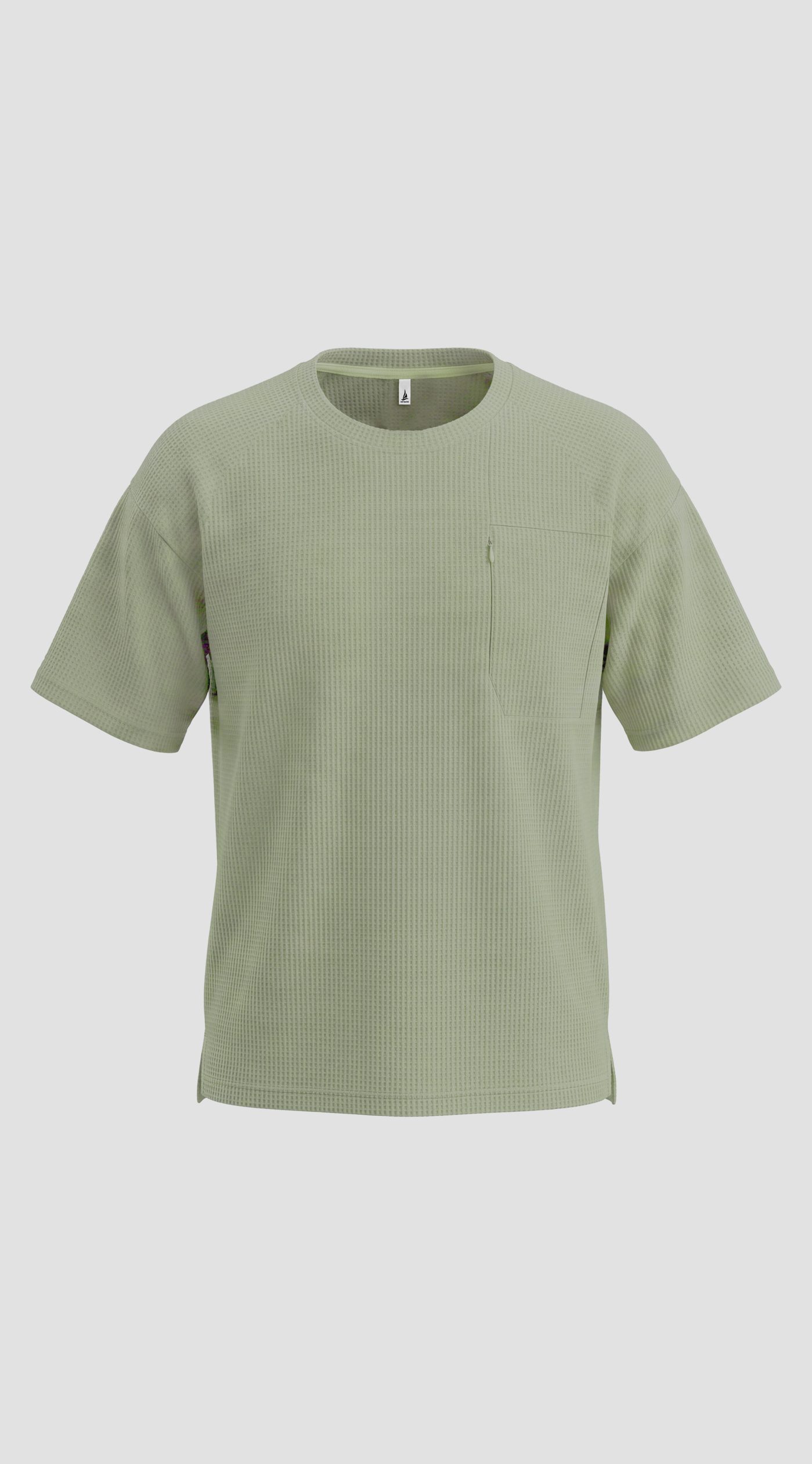 Men's shorts and sweatshirt made of waffle fabric — فستقي