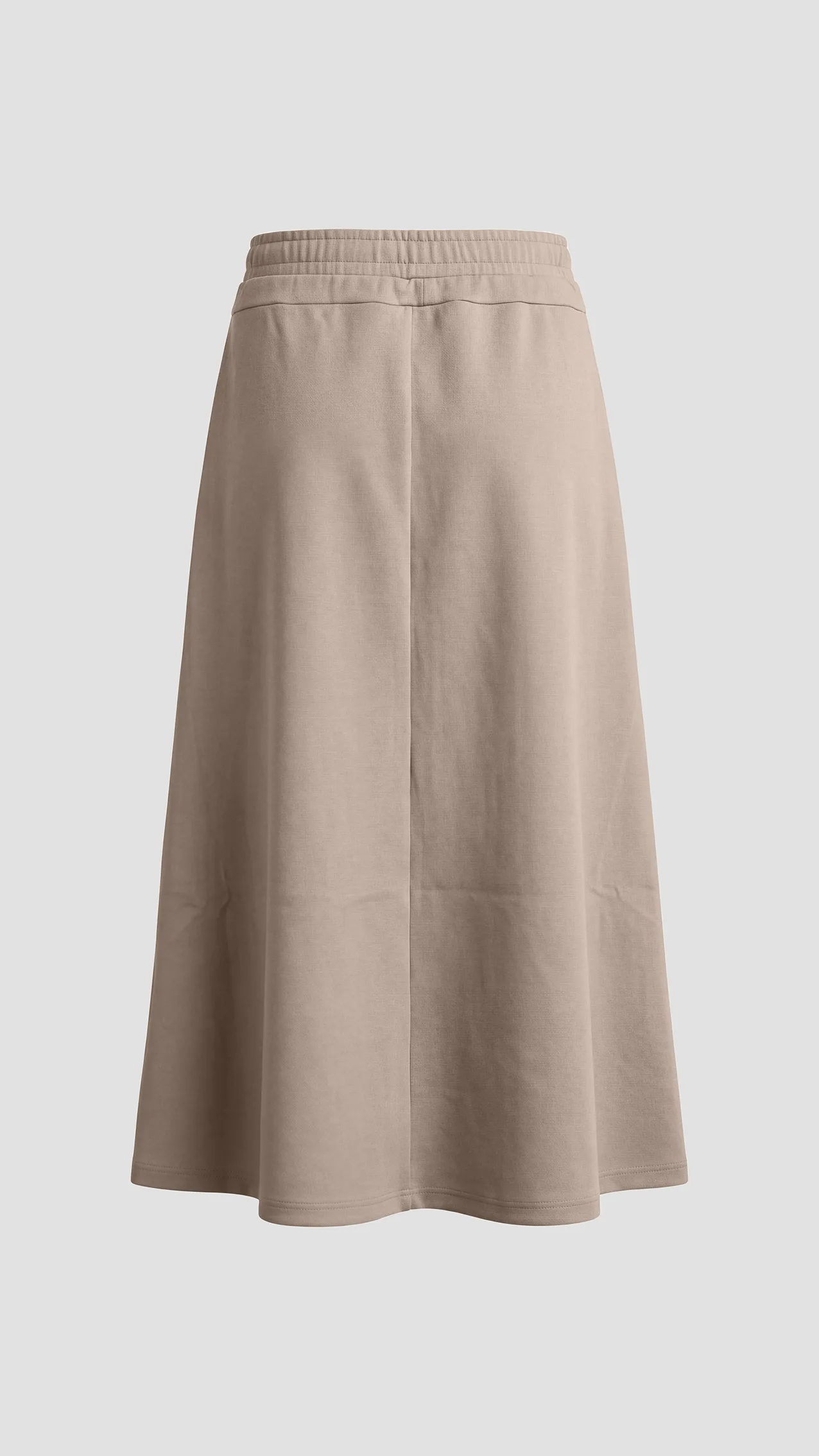 Lacoste women's set: skirt and sweater with striped sleeves.